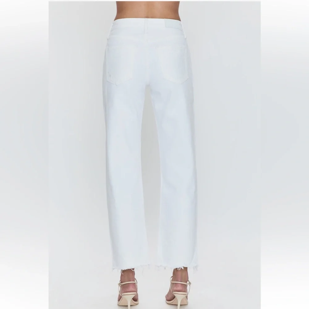 Pistola Lexi Mid Rise Bowed Straight Leg Jeans - Picture 2 of 13